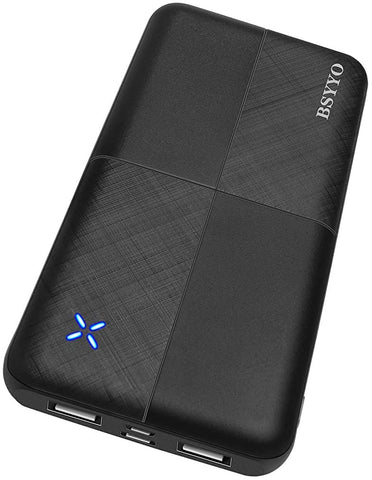 BSYYO 10000mAh Dual USB 3A Portable Charger High Speed USB-C Input Power Bank External Battery Pack Phone Changer for iPhone X XS 8 Plus Google Samsung LG iPad and More